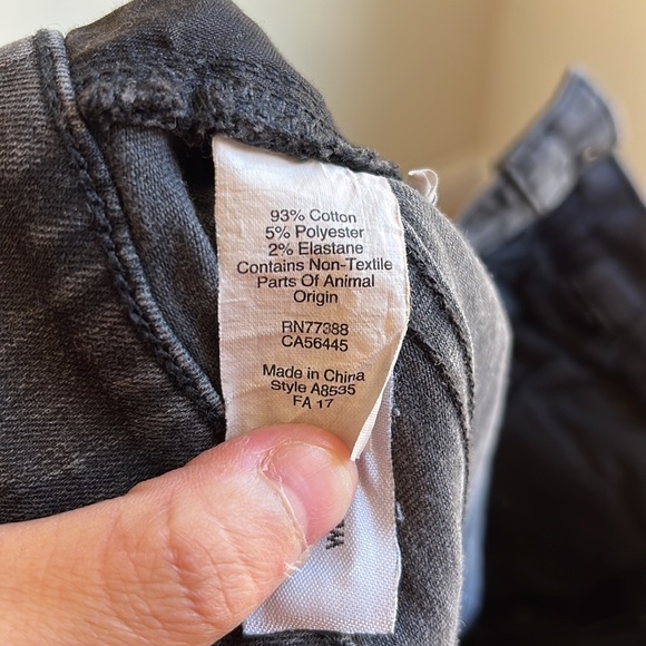 Madewell 9” High-Rise Skinny Black Distressed Denim Jeans Size 26 - Picture 5 of 9